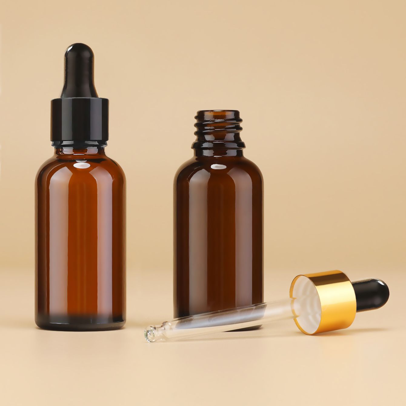Juice Bottle Dropper - زجاجة قطارة زجاجية كهرمانية 30 مل،
