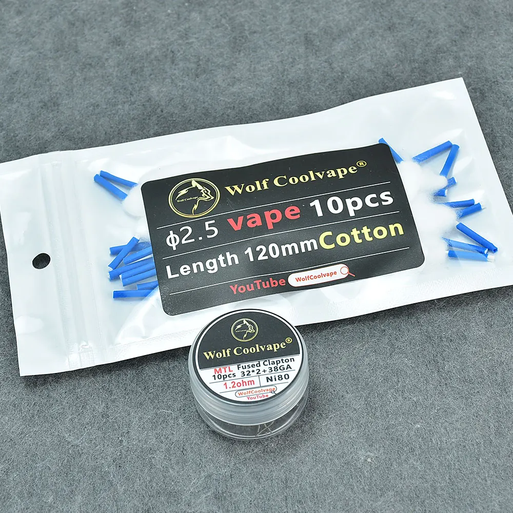 Wolfcoolvape NI80 سلك تسخين مد - مراجعة Clapton Wire Pre Built وسعره